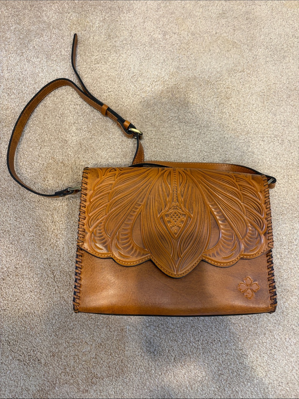 Patricia Nash Brown Leather Shoulder Bag